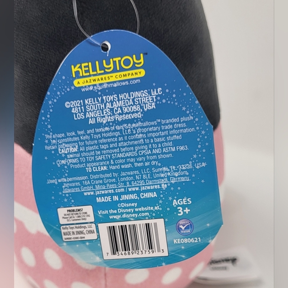 SQUISHMALLOWS DISNEY MINNIE MOUSE Soft Pink Polka Dot Bow Plush Toy Kell… - Picture 3 of 7